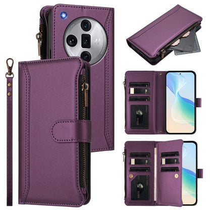 Magnetic Closure 9 Card Slots Zipper Leather Case with Hand Strap, For OPPO F29 Pro 5G Global, For OPPO F29 5G Global, For OPPO Reno13 F 5G/Reno13 F 4G India, For OPPO A3 4G Global / A60 5G Global, For OPPO Find X8 5G Global                            ...