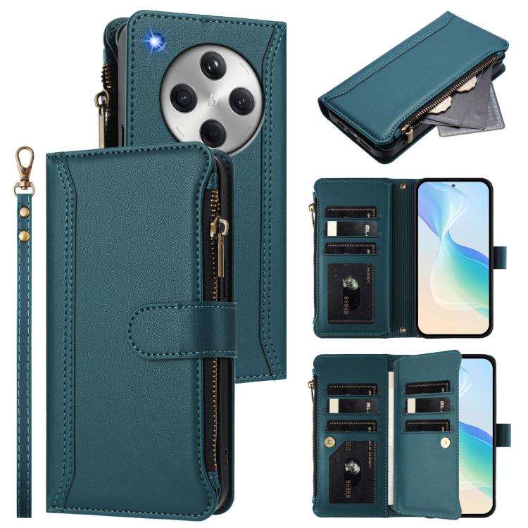 Magnetic Closure 9 Card Slots Zipper Leather Case with Hand Strap, For OPPO F29 Pro 5G Global, For OPPO F29 5G Global, For OPPO Reno13 F 5G/Reno13 F 4G India, For OPPO A3 4G Global / A60 5G Global, For OPPO Find X8 5G Global                            ...