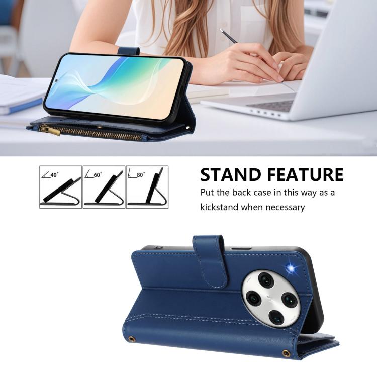 Magnetic Closure 9 Card Slots Zipper Leather Case with Hand Strap, For OPPO Find X8 Pro 5G Global, For OPPO A78 5G Global / A1X 5G, For OPPO Find X6 Pro 5G Global, For OPPO Find X6 5G Global, For OPPO A1 Pro 5G / Reno8 T 5G Global                      ...