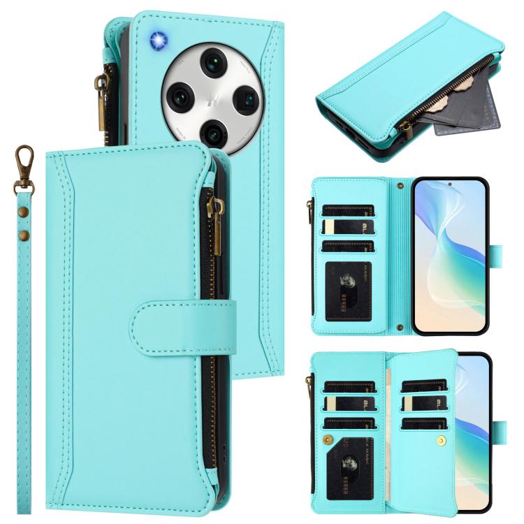 Magnetic Closure 9 Card Slots Zipper Leather Case with Hand Strap, For OPPO Find X8 Pro 5G Global, For OPPO A78 5G Global / A1X 5G, For OPPO Find X6 Pro 5G Global, For OPPO Find X6 5G Global, For OPPO A1 Pro 5G / Reno8 T 5G Global                      ...