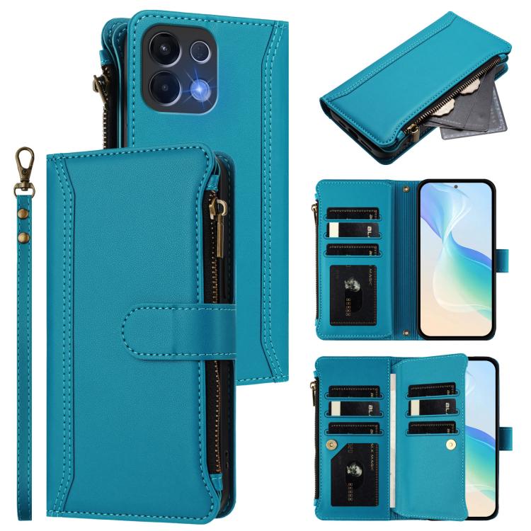Magnetic Closure 9 Card Slots Zipper Leather Case with Hand Strap, For OPPO Reno16 F 5G/Reno16 FS 5G, For OPPO Reno16/Reno16 Pro 5G Global, For OPPO Find X9s Pro 5G, For OPPO Find X9 Ultra, For OPPO Find X9, For OPPO A6 GT 5G, For OPPO Find X9 Pro     ...