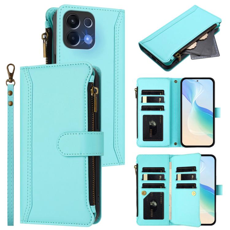 Magnetic Closure 9 Card Slots Zipper Leather Case with Hand Strap, For OPPO Reno16 F 5G/Reno16 FS 5G, For OPPO Reno16/Reno16 Pro 5G Global, For OPPO Find X9s Pro 5G, For OPPO Find X9 Ultra, For OPPO Find X9, For OPPO A6 GT 5G, For OPPO Find X9 Pro     ...
