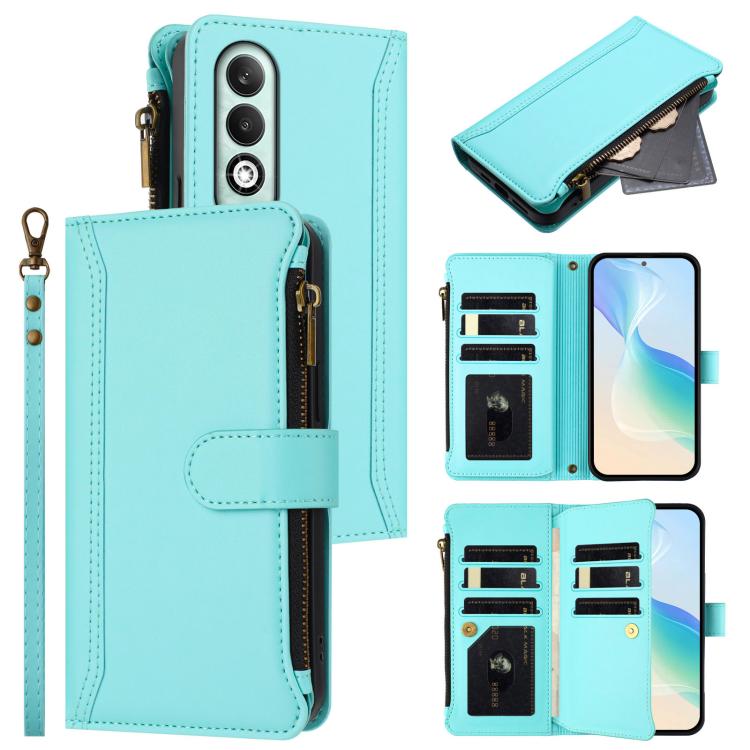 Magnetic Closure 9 Card Slots Zipper Leather Case with Hand Strap, For OPPO F29 Pro 5G Global, For OPPO F29 5G Global, For OPPO Reno13 F 5G/Reno13 F 4G India, For OPPO A3 4G Global / A60 5G Global, For OPPO Find X8 5G Global                            ...