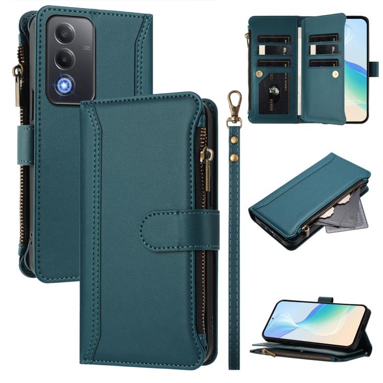 Magnetic Closure 9 Card Slots Zipper Leather Case with Hand Strap, For OPPO Reno16 F 5G/Reno16 FS 5G, For OPPO Reno16/Reno16 Pro 5G Global, For OPPO Find X9s Pro 5G, For OPPO Find X9 Ultra, For OPPO Find X9, For OPPO A6 GT 5G, For OPPO Find X9 Pro     ...