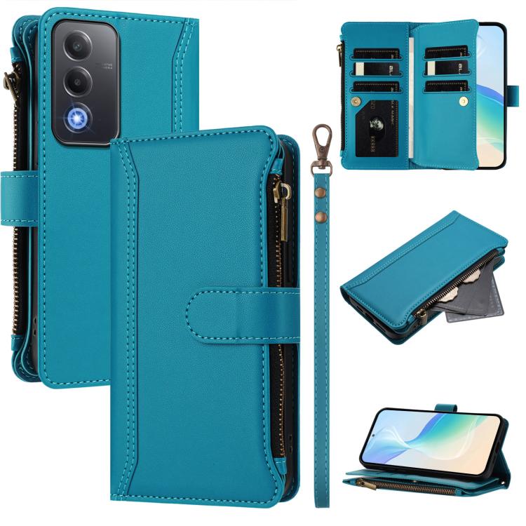 Magnetic Closure 9 Card Slots Zipper Leather Case with Hand Strap, For OPPO Reno16 F 5G/Reno16 FS 5G, For OPPO Reno16/Reno16 Pro 5G Global, For OPPO Find X9s Pro 5G, For OPPO Find X9 Ultra, For OPPO Find X9, For OPPO A6 GT 5G, For OPPO Find X9 Pro     ...