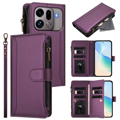 Magnetic Closure 9 Card Slots Zipper Leather Case with Hand Strap, For OPPO Reno16 F 5G/Reno16 FS 5G, For OPPO Reno16/Reno16 Pro 5G Global, For OPPO Find X9s Pro 5G, For OPPO Find X9 Ultra, For OPPO Find X9, For OPPO A6 GT 5G, For OPPO Find X9 Pro     ...