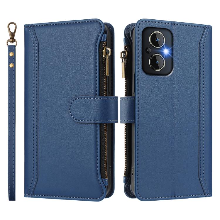 Magnetic Closure 9 Card Slots Zipper Leather Case with Hand Strap, For OPPO Reno8 4G Global / Reno7 4G Global, For OPPO Reno9 5G / 9 Pro 5G, For OPPO Reno8 Pro+ 5G, For OPPO Reno8 Pro 5G, For OPPO Reno8 5G Global, For OPPO Reno7 5G Global / Find X5 Lit...
