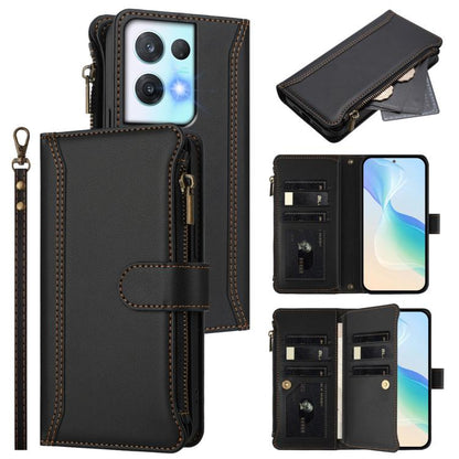 Magnetic Closure 9 Card Slots Zipper Leather Case with Hand Strap, For OPPO Reno8 4G Global / Reno7 4G Global, For OPPO Reno9 5G / 9 Pro 5G, For OPPO Reno8 Pro+ 5G, For OPPO Reno8 Pro 5G, For OPPO Reno8 5G Global, For OPPO Reno7 5G Global / Find X5 Lit...