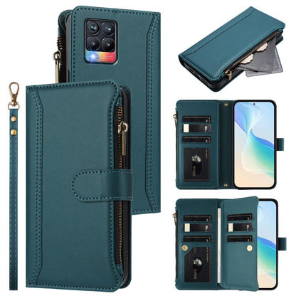 Magnetic Closure 9 Card Slots Zipper Leather Case with Hand Strap, For Realme 10 Pro 5G, For Realme 10 Pro+ 5G, For Realme 10 4G Global, For Realme C30 4G / Narzo 50i Prime / C30S, For Realme GT NEO 3T, For Realme 9 Pro+ 5G / Narzo 50 Pro              ...