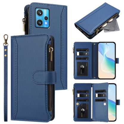 Magnetic Closure 9 Card Slots Zipper Leather Case with Hand Strap, For Realme 10 Pro 5G, For Realme 10 Pro+ 5G, For Realme 10 4G Global, For Realme C30 4G / Narzo 50i Prime / C30S, For Realme GT NEO 3T, For Realme 9 Pro+ 5G / Narzo 50 Pro              ...