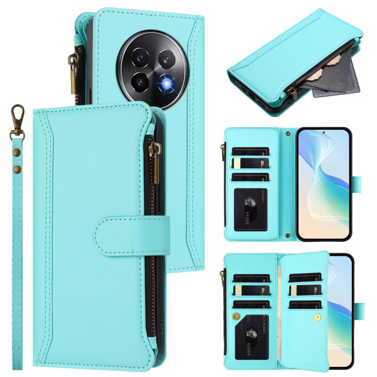 Magnetic Closure 9 Card Slots Zipper Leather Case with Hand Strap, For Realme GT7, For Realme Narzo 80 Pro, For Realme Narzo 80X, For Realme P3 Ultra 5G  Global, For Realme P3 5G Global, For Realme P3 Pro 5G  Global, For Realme 14 Pro+ 5G              ...