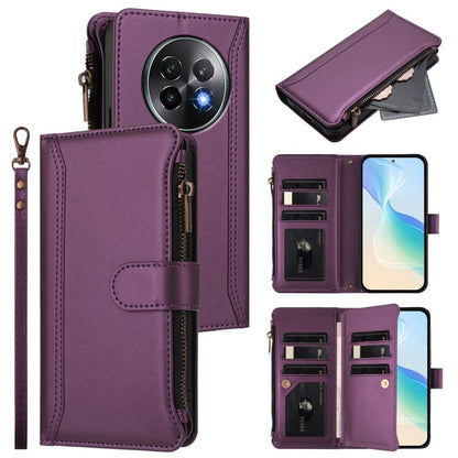 Magnetic Closure 9 Card Slots Zipper Leather Case with Hand Strap, For Realme GT7, For Realme Narzo 80 Pro, For Realme Narzo 80X, For Realme P3 Ultra 5G  Global, For Realme P3 5G Global, For Realme P3 Pro 5G  Global, For Realme 14 Pro+ 5G              ...