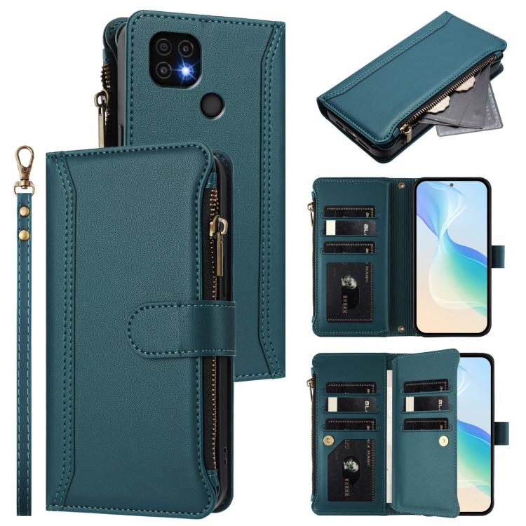 Magnetic Closure 9 Card Slots Zipper Leather Case with Hand Strap, For Realme 10 Pro 5G, For Realme 10 Pro+ 5G, For Realme 10 4G Global, For Realme C30 4G / Narzo 50i Prime / C30S, For Realme GT NEO 3T, For Realme 9 Pro+ 5G / Narzo 50 Pro              ...