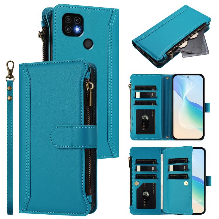 Magnetic Closure 9 Card Slots Zipper Leather Case with Hand Strap, For Realme 10 Pro 5G, For Realme 10 Pro+ 5G, For Realme 10 4G Global, For Realme C30 4G / Narzo 50i Prime / C30S, For Realme GT NEO 3T, For Realme 9 Pro+ 5G / Narzo 50 Pro              ...
