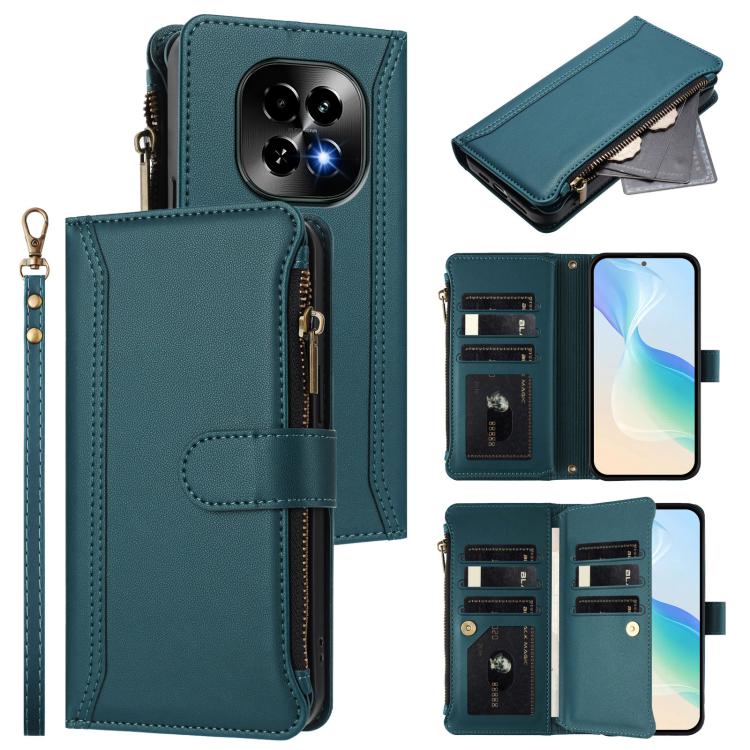 Magnetic Closure 9 Card Slots Zipper Leather Case with Hand Strap, For Realme GT7, For Realme Narzo 80 Pro, For Realme Narzo 80X, For Realme P3 Ultra 5G  Global, For Realme P3 5G Global, For Realme P3 Pro 5G  Global, For Realme 14 Pro+ 5G              ...