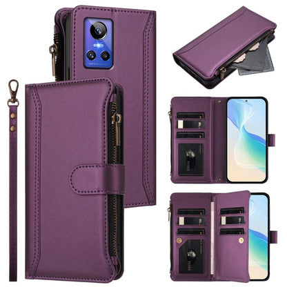 Magnetic Closure 9 Card Slots Zipper Leather Case with Hand Strap, For Realme 10 Pro 5G, For Realme 10 Pro+ 5G, For Realme 10 4G Global, For Realme C30 4G / Narzo 50i Prime / C30S, For Realme GT NEO 3T, For Realme 9 Pro+ 5G / Narzo 50 Pro              ...