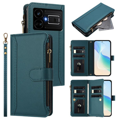 Magnetic Closure 9 Card Slots Zipper Leather Case with Hand Strap, For Realme 13 4G Global / P1 5G Global, For Realme 13 Pro 5G Global, For Realme GT 6 5G Global / GT 6T 5G Global, For Realme C67 4G Global / 12 Lite 4G Global                           ...