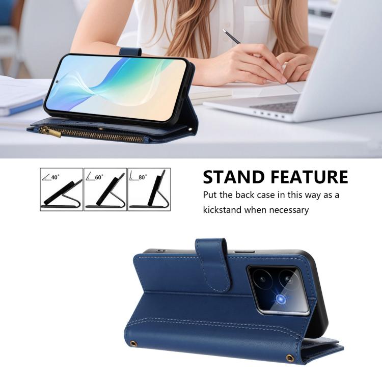 Magnetic Closure 9 Card Slots Zipper Leather Case with Hand Strap, For Realme GT7, For Realme Narzo 80 Pro, For Realme Narzo 80X, For Realme P3 Ultra 5G  Global, For Realme P3 5G Global, For Realme P3 Pro 5G  Global, For Realme 14 Pro+ 5G              ...