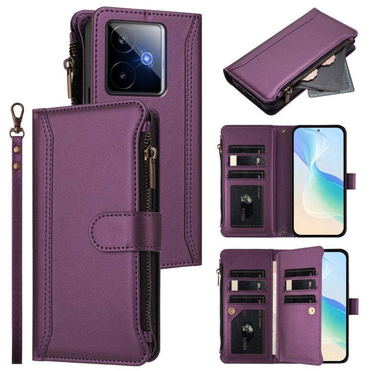 Magnetic Closure 9 Card Slots Zipper Leather Case with Hand Strap, For Realme GT7, For Realme Narzo 80 Pro, For Realme Narzo 80X, For Realme P3 Ultra 5G  Global, For Realme P3 5G Global, For Realme P3 Pro 5G  Global, For Realme 14 Pro+ 5G              ...