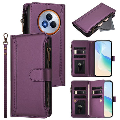 Magnetic Closure 9 Card Slots Zipper Leather Case with Hand Strap, For Realme GT7, For Realme Narzo 80 Pro, For Realme Narzo 80X, For Realme P3 Ultra 5G  Global, For Realme P3 5G Global, For Realme P3 Pro 5G  Global, For Realme 14 Pro+ 5G              ...