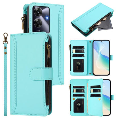 Magnetic Closure 9 Card Slots Zipper Leather Case with Hand Strap, For Realme GT7, For Realme Narzo 80 Pro, For Realme Narzo 80X, For Realme P3 Ultra 5G  Global, For Realme P3 5G Global, For Realme P3 Pro 5G  Global, For Realme 14 Pro+ 5G              ...