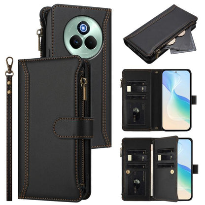 Magnetic Closure 9 Card Slots Zipper Leather Case with Hand Strap, For Realme GT7, For Realme Narzo 80 Pro, For Realme Narzo 80X, For Realme P3 Ultra 5G  Global, For Realme P3 5G Global, For Realme P3 Pro 5G  Global, For Realme 14 Pro+ 5G              ...