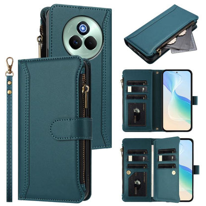 Magnetic Closure 9 Card Slots Zipper Leather Case with Hand Strap, For Realme GT7, For Realme Narzo 80 Pro, For Realme Narzo 80X, For Realme P3 Ultra 5G  Global, For Realme P3 5G Global, For Realme P3 Pro 5G  Global, For Realme 14 Pro+ 5G              ...
