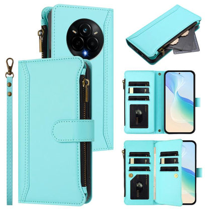 Magnetic Closure 9 Card Slots Zipper Leather Case with Hand Strap, For Realme GT7, For Realme Narzo 80 Pro, For Realme Narzo 80X, For Realme P3 Ultra 5G  Global, For Realme P3 5G Global, For Realme P3 Pro 5G  Global, For Realme 14 Pro+ 5G              ...