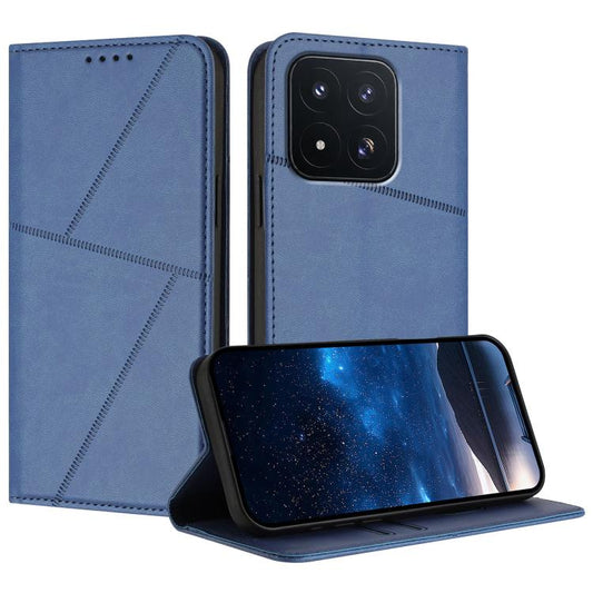 Royal blue flip leather phone case with magnetic clasp and cutout for camera