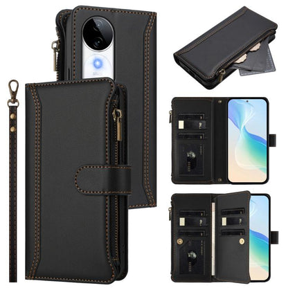 Magnetic Closure 9 Card Slots Zipper Leather Case with Hand Strap, For vivo V50 5G Global, For vivo S20 5G, For vivo S20 Pro 5G, For vivo Y19S 4G Global, For vivo X200 5G, For vivo X200 Pro mini, For vivo X200 Pro 5G, For vivo V40E 5G india / iQOO Z9s ...