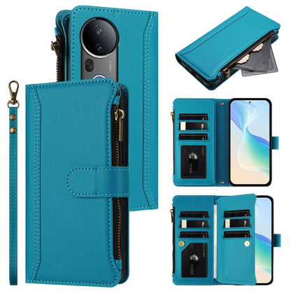 Magnetic Closure 9 Card Slots Zipper Leather Case with Hand Strap, For vivo V50 5G Global, For vivo S20 5G, For vivo S20 Pro 5G, For vivo Y19S 4G Global, For vivo X200 5G, For vivo X200 Pro mini, For vivo X200 Pro 5G, For vivo V40E 5G india / iQOO Z9s ...