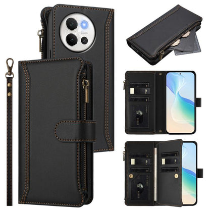 Magnetic Closure 9 Card Slots Zipper Leather Case with Hand Strap, For vivo V50 5G Global, For vivo S20 5G, For vivo S20 Pro 5G, For vivo Y19S 4G Global, For vivo X200 5G, For vivo X200 Pro mini, For vivo X200 Pro 5G, For vivo V40E 5G india / iQOO Z9s ...