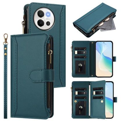 Magnetic Closure 9 Card Slots Zipper Leather Case with Hand Strap, For vivo V50 5G Global, For vivo S20 5G, For vivo S20 Pro 5G, For vivo Y19S 4G Global, For vivo X200 5G, For vivo X200 Pro mini, For vivo X200 Pro 5G, For vivo V40E 5G india / iQOO Z9s ...