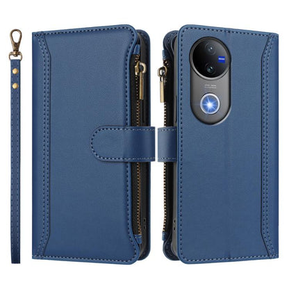 Magnetic Closure 9 Card Slots Zipper Leather Case with Hand Strap, For vivo V50 5G Global, For vivo S20 5G, For vivo S20 Pro 5G, For vivo Y19S 4G Global, For vivo X200 5G, For vivo X200 Pro mini, For vivo X200 Pro 5G, For vivo V40E 5G india / iQOO Z9s ...