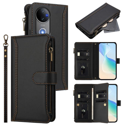 Magnetic Closure 9 Card Slots Zipper Leather Case with Hand Strap, For vivo V50 5G Global, For vivo S20 5G, For vivo S20 Pro 5G, For vivo Y19S 4G Global, For vivo X200 5G, For vivo X200 Pro mini, For vivo X200 Pro 5G, For vivo V40E 5G india / iQOO Z9s ...