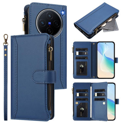 Magnetic Closure 9 Card Slots Zipper Leather Case with Hand Strap, For vivo V50 5G Global, For vivo S20 5G, For vivo S20 Pro 5G, For vivo Y19S 4G Global, For vivo X200 5G, For vivo X200 Pro mini, For vivo X200 Pro 5G, For vivo V40E 5G india / iQOO Z9s ...