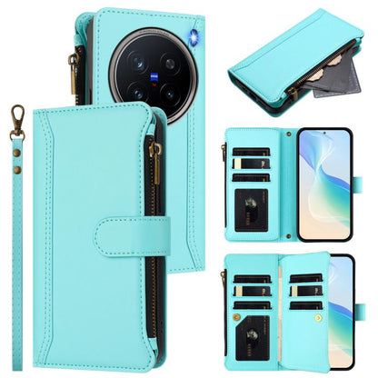 Magnetic Closure 9 Card Slots Zipper Leather Case with Hand Strap, For vivo V50 5G Global, For vivo S20 5G, For vivo S20 Pro 5G, For vivo Y19S 4G Global, For vivo X200 5G, For vivo X200 Pro mini, For vivo X200 Pro 5G, For vivo V40E 5G india / iQOO Z9s ...