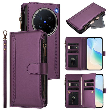 Magnetic Closure 9 Card Slots Zipper Leather Case with Hand Strap, For vivo V50 5G Global, For vivo S20 5G, For vivo S20 Pro 5G, For vivo Y19S 4G Global, For vivo X200 5G, For vivo X200 Pro mini, For vivo X200 Pro 5G, For vivo V40E 5G india / iQOO Z9s ...