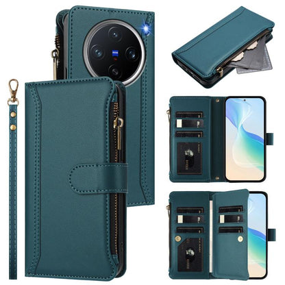Magnetic Closure 9 Card Slots Zipper Leather Case with Hand Strap, For vivo V50 5G Global, For vivo S20 5G, For vivo S20 Pro 5G, For vivo Y19S 4G Global, For vivo X200 5G, For vivo X200 Pro mini, For vivo X200 Pro 5G, For vivo V40E 5G india / iQOO Z9s ...