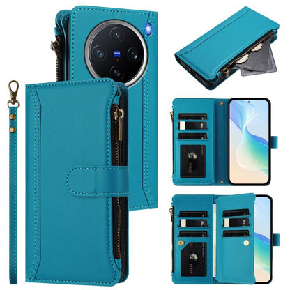 Magnetic Closure 9 Card Slots Zipper Leather Case with Hand Strap, For vivo V50 5G Global, For vivo S20 5G, For vivo S20 Pro 5G, For vivo Y19S 4G Global, For vivo X200 5G, For vivo X200 Pro mini, For vivo X200 Pro 5G, For vivo V40E 5G india / iQOO Z9s ...