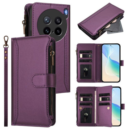 Magnetic Closure 9 Card Slots Zipper Leather Case with Hand Strap, For vivo X300 FE 5G Zeiss/S50 Pro Mini 5G, For vivo X300s, For vivo Y21 5G 2026 Global / Y05 4G, For vivo V70 FE 5G, For vivo X300 Ultra, For vivo X300 Pro, For vivo X300               ...