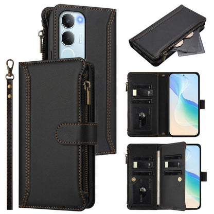 Magnetic Closure 9 Card Slots Zipper Leather Case with Hand Strap, For vivo V50 5G Global, For vivo S20 5G, For vivo S20 Pro 5G, For vivo Y19S 4G Global, For vivo X200 5G, For vivo X200 Pro mini, For vivo X200 Pro 5G, For vivo V40E 5G india / iQOO Z9s ...