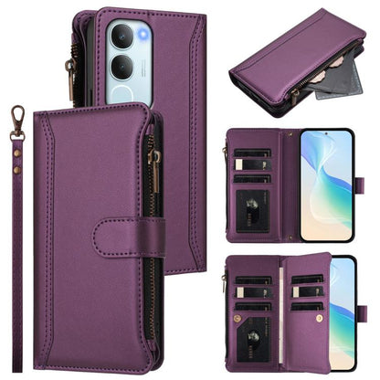 Magnetic Closure 9 Card Slots Zipper Leather Case with Hand Strap, For vivo V50 5G Global, For vivo S20 5G, For vivo S20 Pro 5G, For vivo Y19S 4G Global, For vivo X200 5G, For vivo X200 Pro mini, For vivo X200 Pro 5G, For vivo V40E 5G india / iQOO Z9s ...