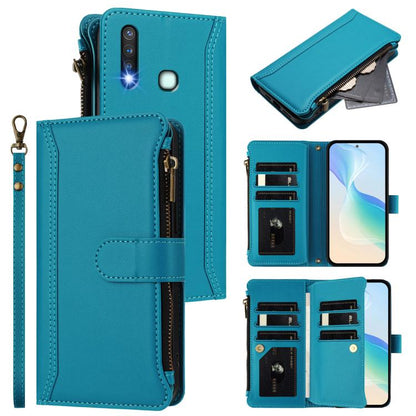 Magnetic Closure 9 Card Slots Zipper Leather Case with Hand Strap, For vivo Y33S 4G Global / Y21 2021, For vivo V20 / V21E 4G / Y73 2021, For vivo Y30 4G Global, For vivo Y19 / U3 / Y5S / Z5i / U20, For vivo Y17 / Y15 / Y12 Global