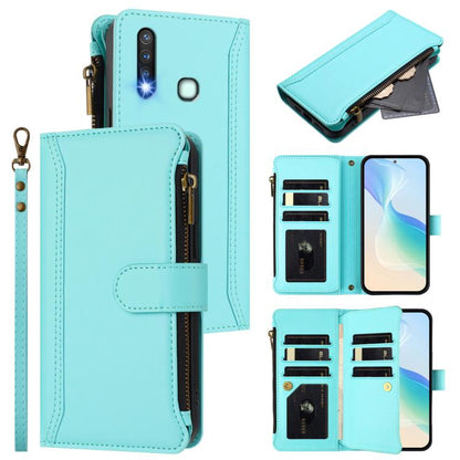 Magnetic Closure 9 Card Slots Zipper Leather Case with Hand Strap, For vivo Y33S 4G Global / Y21 2021, For vivo V20 / V21E 4G / Y73 2021, For vivo Y30 4G Global, For vivo Y19 / U3 / Y5S / Z5i / U20, For vivo Y17 / Y15 / Y12 Global