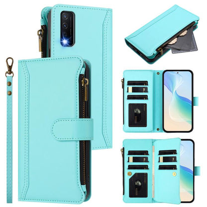 Magnetic Closure 9 Card Slots Zipper Leather Case with Hand Strap, For vivo X100 Pro 5G / X100S Pro 5G, For vivo X100S 5G, For vivo iQOO Z9X, For vivo Y20 / Y20i / Y20S / Y11S, For vivo iQOO Z9 5G / Z9 Turbo 5G, For vivo V30 5G Global                  ...