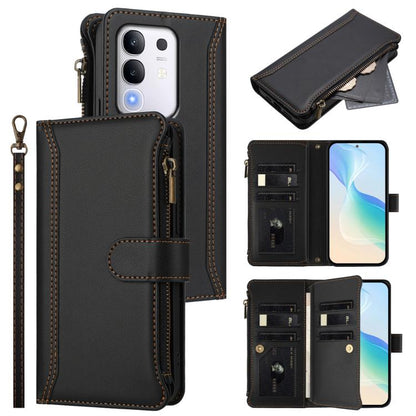 Magnetic Closure 9 Card Slots Zipper Leather Case with Hand Strap, For vivo X300 FE 5G Zeiss/S50 Pro Mini 5G, For vivo X300s, For vivo Y21 5G 2026 Global / Y05 4G, For vivo V70 FE 5G, For vivo X300 Ultra, For vivo X300 Pro, For vivo X300               ...