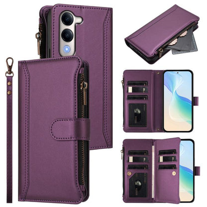 Magnetic Closure 9 Card Slots Zipper Leather Case with Hand Strap, For vivo X300 FE 5G Zeiss/S50 Pro Mini 5G, For vivo X300s, For vivo Y21 5G 2026 Global / Y05 4G, For vivo V70 FE 5G, For vivo X300 Ultra, For vivo X300 Pro, For vivo X300               ...