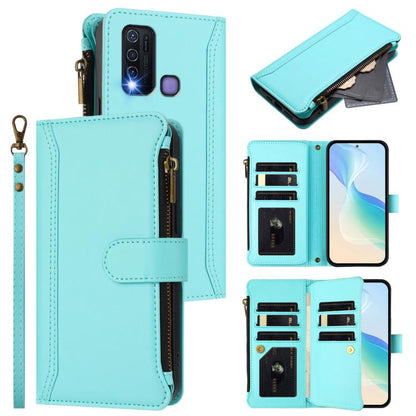 Magnetic Closure 9 Card Slots Zipper Leather Case with Hand Strap, For vivo Y33S 4G Global / Y21 2021, For vivo V20 / V21E 4G / Y73 2021, For vivo Y30 4G Global, For vivo Y19 / U3 / Y5S / Z5i / U20, For vivo Y17 / Y15 / Y12 Global