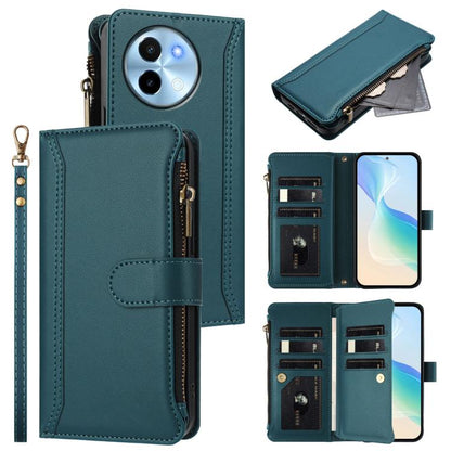 Magnetic Closure 9 Card Slots Zipper Leather Case with Hand Strap, For vivo V50 5G Global, For vivo S20 5G, For vivo S20 Pro 5G, For vivo Y19S 4G Global, For vivo X200 5G, For vivo X200 Pro mini, For vivo X200 Pro 5G, For vivo V40E 5G india / iQOO Z9s ...